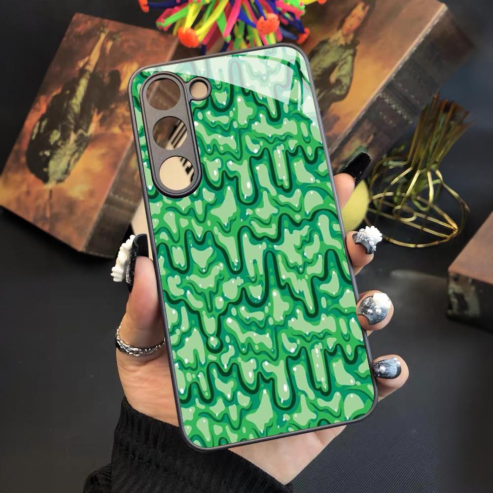 Slime Pattern Phone Case For Samsung Galaxy S25 S24 S23 S22 S20 S21 Note20 Ultra Plus Fe Colored Silver Cover