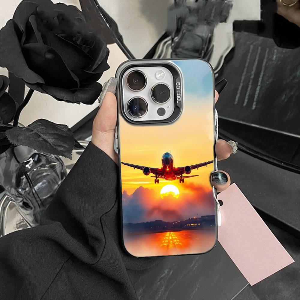 

Airplane Phone Case For IPhone 16 17 15 14 12 13 Pro Max white Color Shockproof Cover iPhone16plus