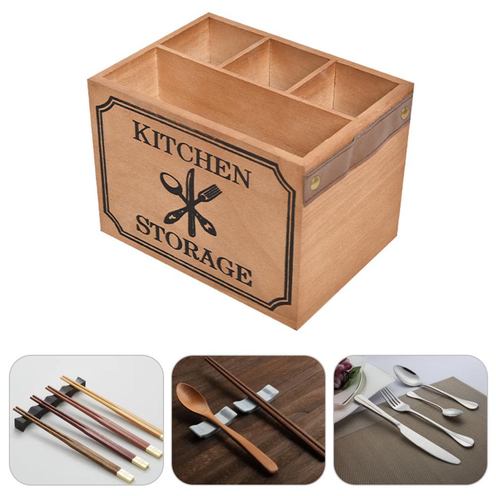 Bestickkorg med 4 fack Bordsservislåda Brett Användningsområde Bestickhållare Mångsidig för Köket för Vardagsrummet