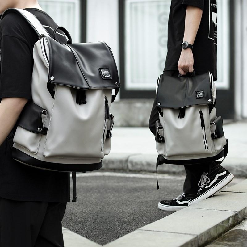 High Quality Leather Backpack Men Business Laptop Backpack 15.6inch Casual Travel Waterproof Backpack Mochilas For Teenagers