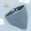 Solid Color Four-Layer Gauze Baby Bib Triangle Scarf with Snap Closure