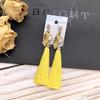 Retro parrot colored diamond fringed long stud earrings femininity versatile ethnic style fashion earrings bridal accessories