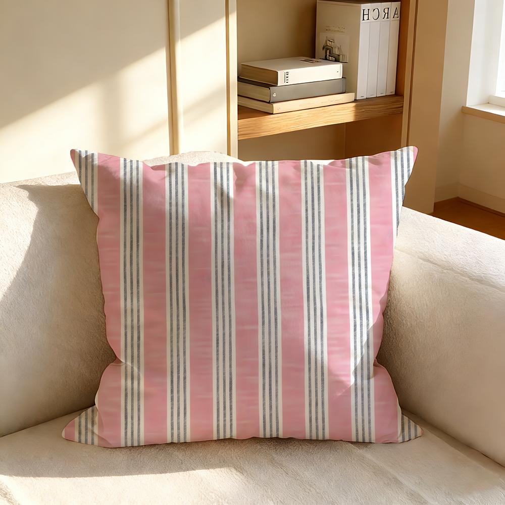 P-Stripes Cushion Cover Square Cushion Cover, Vintage Soft Sofa Pillow Case, Home Decoration And Protective Cover