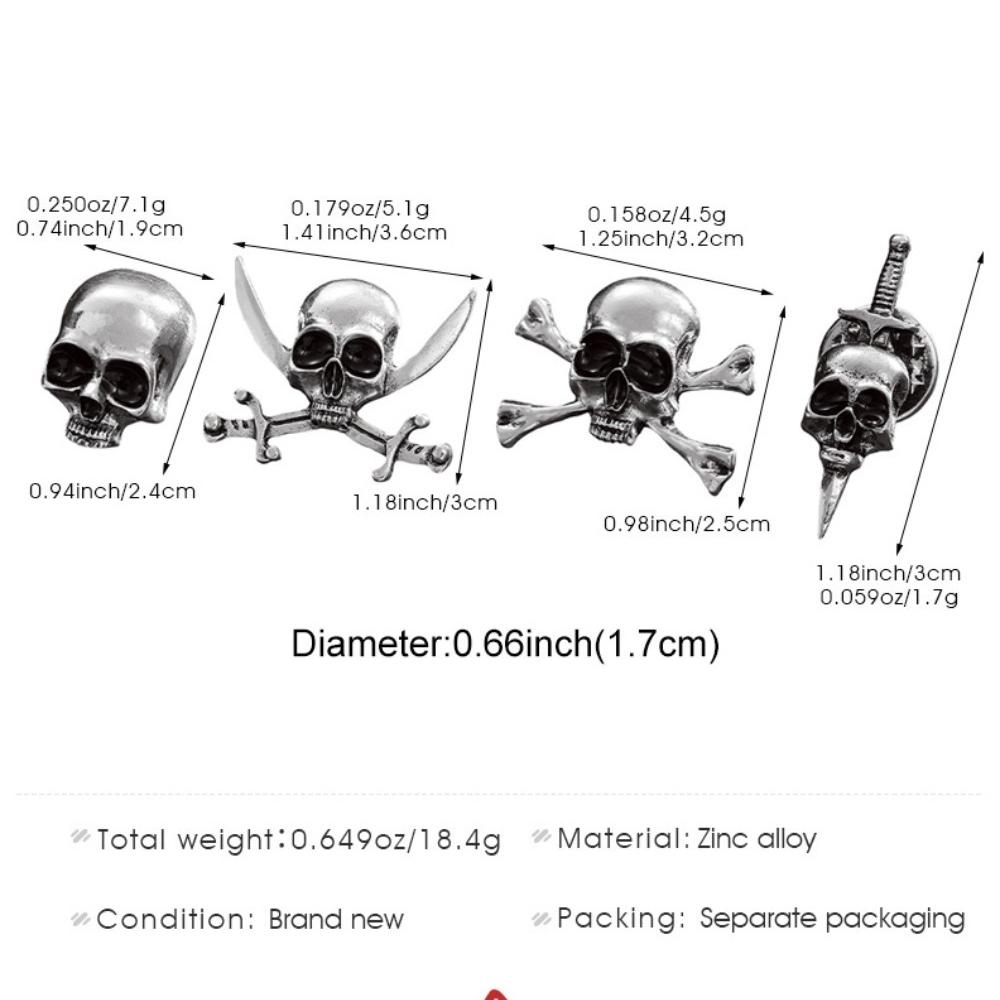 Dark Gothic Full of Black Rhinestone Spider Broochs for Men Women Halloween Retro Punk Skull Pin Personality Decorative Jewelry