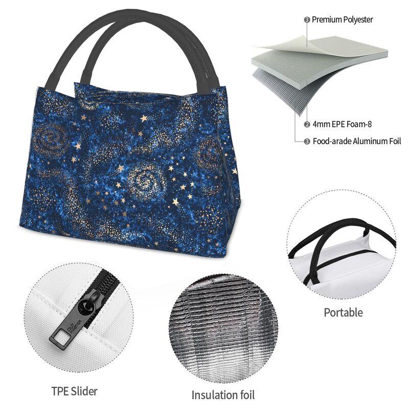 Space Galaxy Constellation Zodiac Star Thermal Lunch Bag Reusable Waterproof Insulated Lunch Box for Work School Travel Picnic