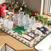Vikama Christmas Gingerbread Man Kitchen Drain Pad, Tableware Drying Pad, Coffee Machine Pad, Christmas Restaurant Decoration