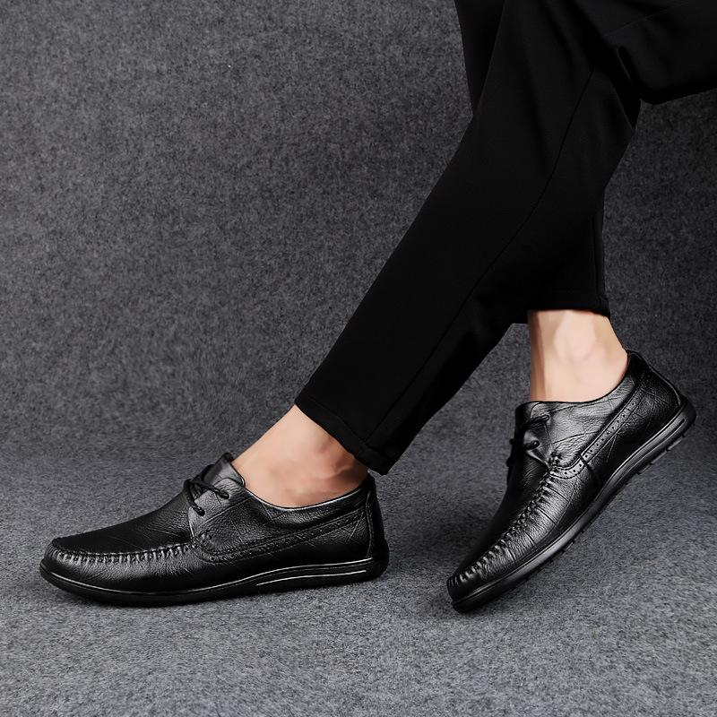 88 Men'S And Women'S Shoes Handmade Flat-Soled Leather Shoes Spring Low-Top First-Layer Cowhide Surface Business Casual Shoes Single Shoes