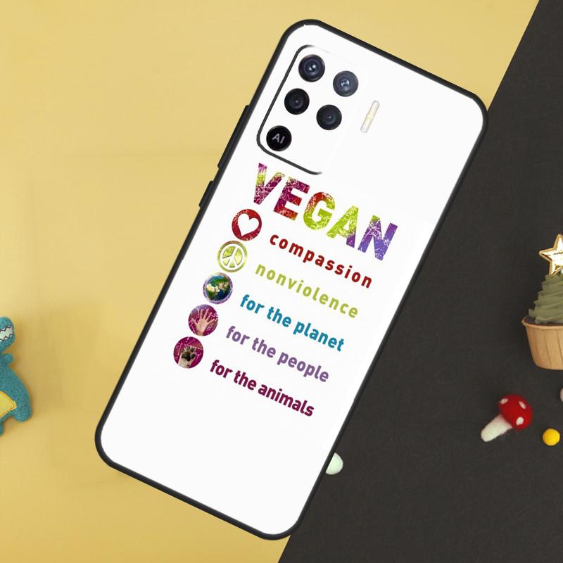 LOVE VEGGIE Vegetarian Quotes VEGAN Case For Oppo A58 A78 A98 A18 A38 A74 A94 A54 A15 A17 A57 A6 A5 Pro A16 A76 A96 A40 A60 A80