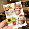 Cute Animal Acrylic Brooch Cartoon Fox Corgi Hedgehog Sunflower Badge Lightweight Lapel Pin For Clothing Bag Decoration Gift