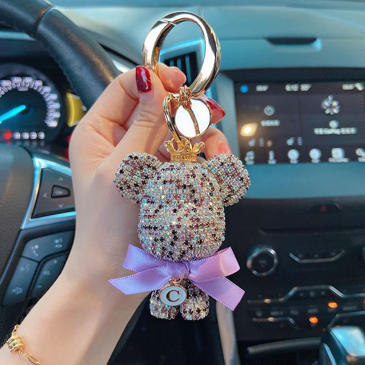 With Keychain Glamorous Teddy Bear Pendant And Diamond Chain Great Gifts For