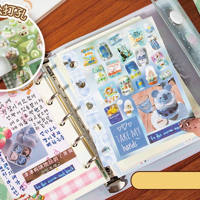 4sheets/bag Sticker Pack Korean Kawaii Food Stickers Scrapbooking Stationery DIY Handbook For Phone Case Notebook Decoration