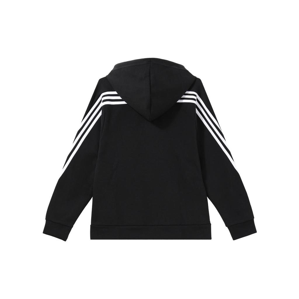 Adidas Colorblock Stripe Sporty Hooded Jacket Women Jackets Black H57287