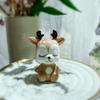 4pcs Set Creative and Cute Cartoon Sika Deer Ceramic Healing Series Small Ornaments Office Tabletop Gifts Desk Decoration
