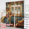 2pcs 2D flat printing Happy Christmas Scene Curtains Christmas Kitchen Scene Cozy Festive Digital Printed Polyester Drapes