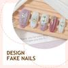 Almond Handmade Blush Pink French Press On Nails With 3D Bowknot And Star Decor Y2k Wearable False Nail Tips
