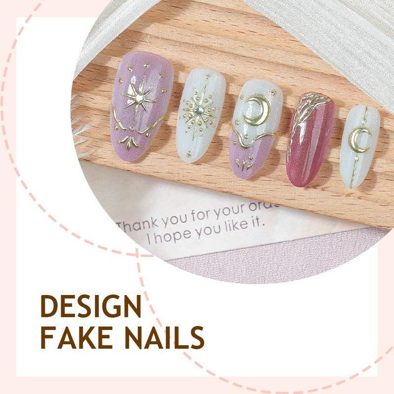 Almond Handmade Blush Pink French Press On Nails With 3D Bowknot And Star Decor Y2k Wearable False Nail Tips