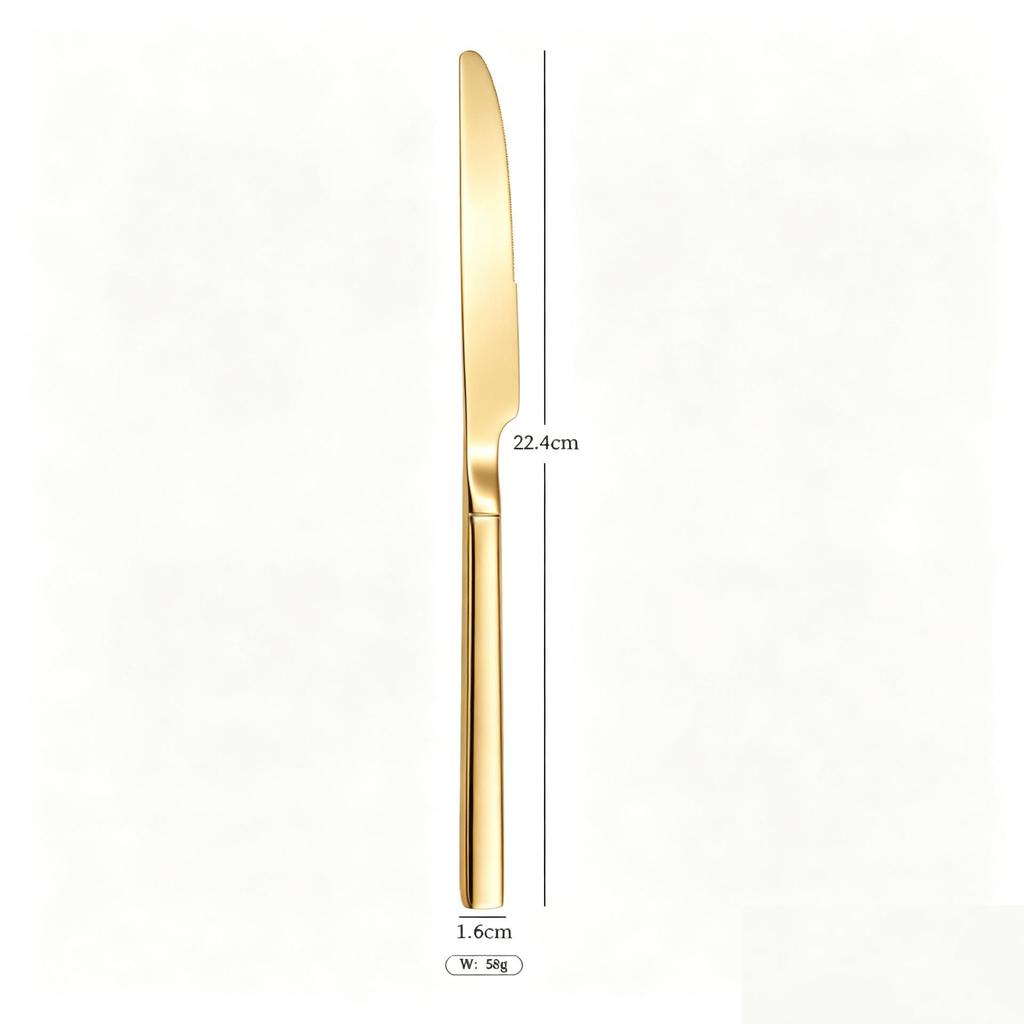 24-Piece High-End Stainless Steel Cutlery Set: Knife, Fork, Spoon for Western Dining