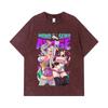 275 GSM Gewaschene T-Shirts 100% Baumwolle Dandadan V22 Momo Seiko Print Unisex Schweres Baumwoll-T-Shirt
