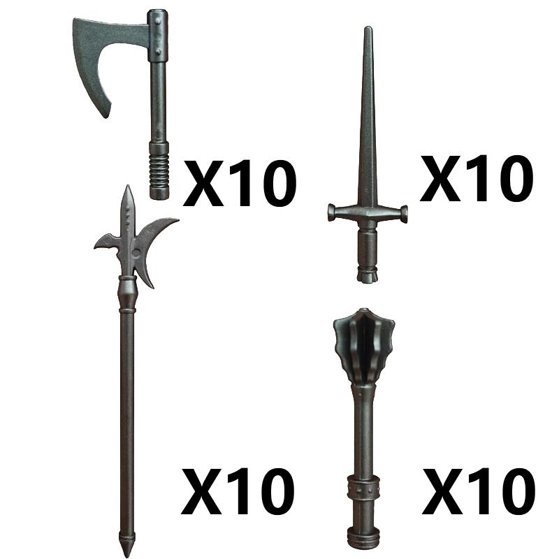 Medieval Military Soldier Building Blocks Castle Dark Dragon Knight Wolf Warrior Waffen DIY Cloaks Helmet Armor Sword Brick Toys