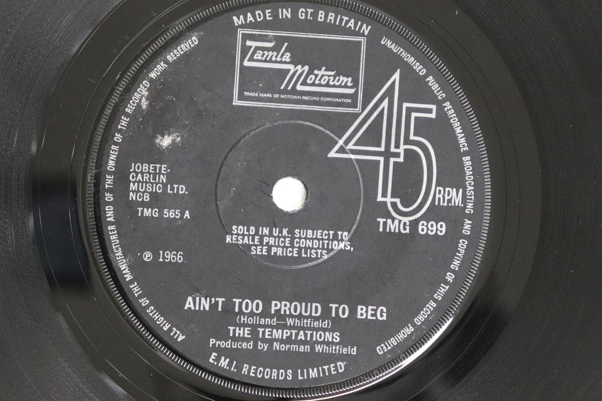 

7inch Record TEMPTATIONS - Ain t Too Proud To Beg / Fading Awa TMG699 TAMLA MOTOWN 1969 UK Soul/Funk Used