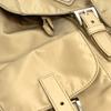 PRADA 1BZ811 Triangle logo Backpack with double pockets and pouch Nylon Beige