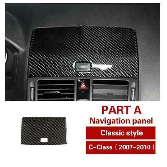 Carbon Fiber Car Central Control panel covers For Mercedes Benz C W204 07-10 LB