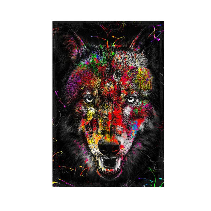 Abstract Colorful Animals Lions Oil Paintings On Canvas  Modern Posters and Prints Wall Art Pictures for Living Room Home Decor