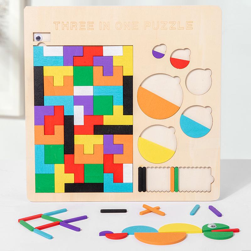 

Детские развивающие пазл-блоки - Головоломка Тетрис-пазл для мальчиков и девочек