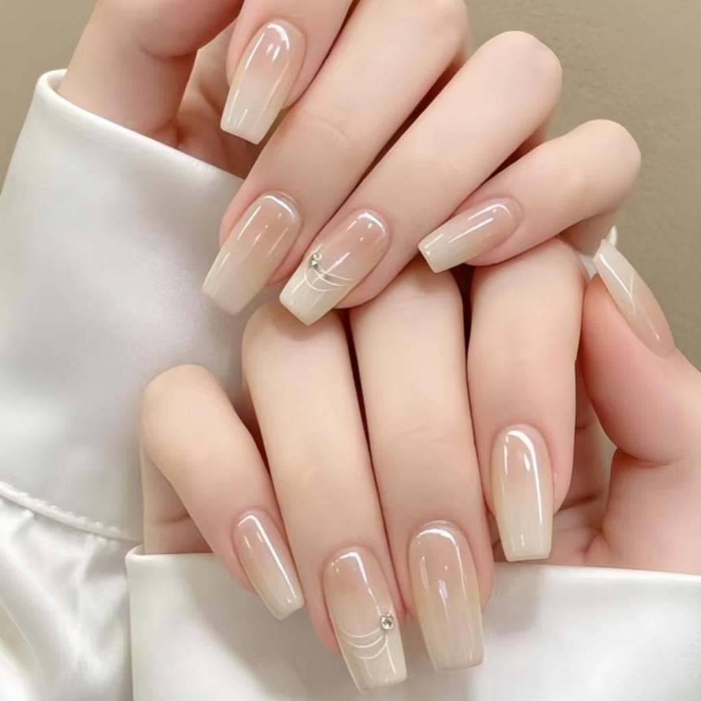 Nude Pink Gradient Cat Eye Whitening Aurora Nail Art Removable Stickers