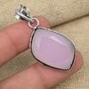Pink Chalcedony Precious Gemstone 925 Sterling Silver Handmade Unique Pendant Jewelry