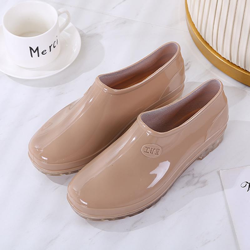 

Fashion adult rain shoes women s outer wear low-top non-slip waterproof shoes work water boots overalls light-mouth rain boots summer 36