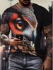 Novel Owl Pattern 3D Printed Crew Men's T-Shirt Summer Animal Oversized Shirt Men's Anime