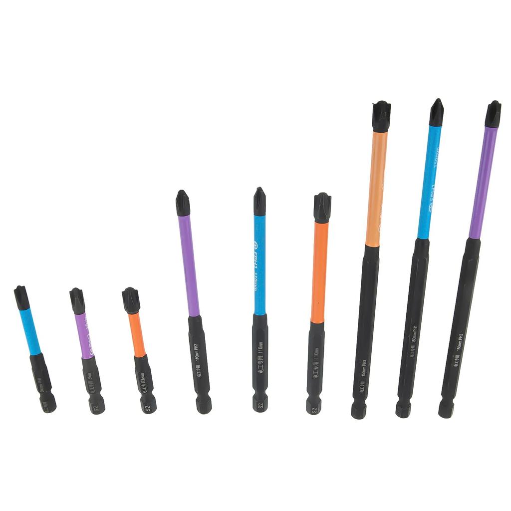 Slotted Cross Screwdriver Special 65-150mm 9X 9pcs Set Alloy Steel HRC63 Hardness For Electrician FPH1 FPH2 FPH3