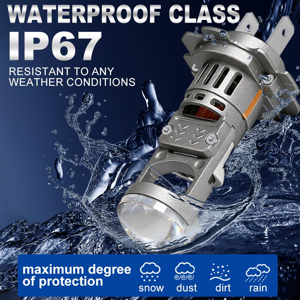 2 Adet H7 LED Projektör Merceği Far Ampulü H4 Canbus Araç Motosiklet Işığı Mini Kablosuz Turbo 40000LM Otomatik Sis Lambası Tak & Çalıştır Far 6500K Beyaz