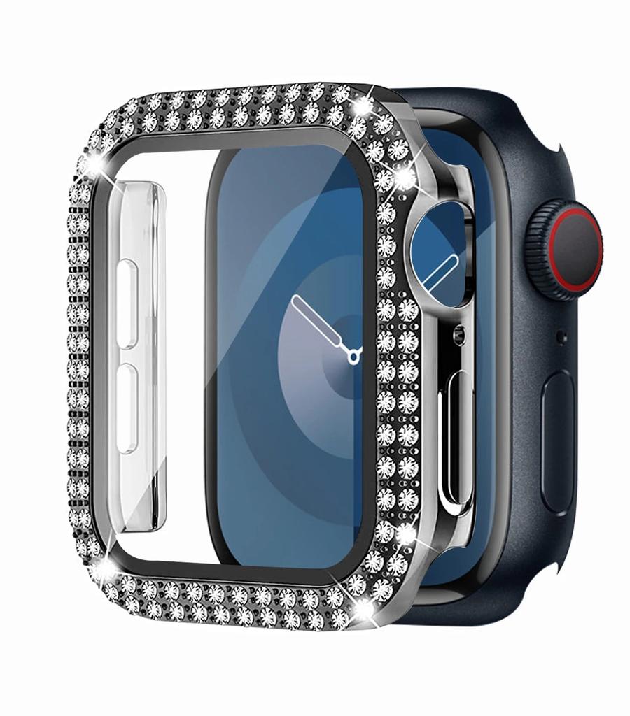 Diamond Case For Apple watch 40mm 41mm 44mm45mm 42mm 38 Accessories Bling Bumper Protector Cover iWatch series 3 4 5 6 7 se 8 9