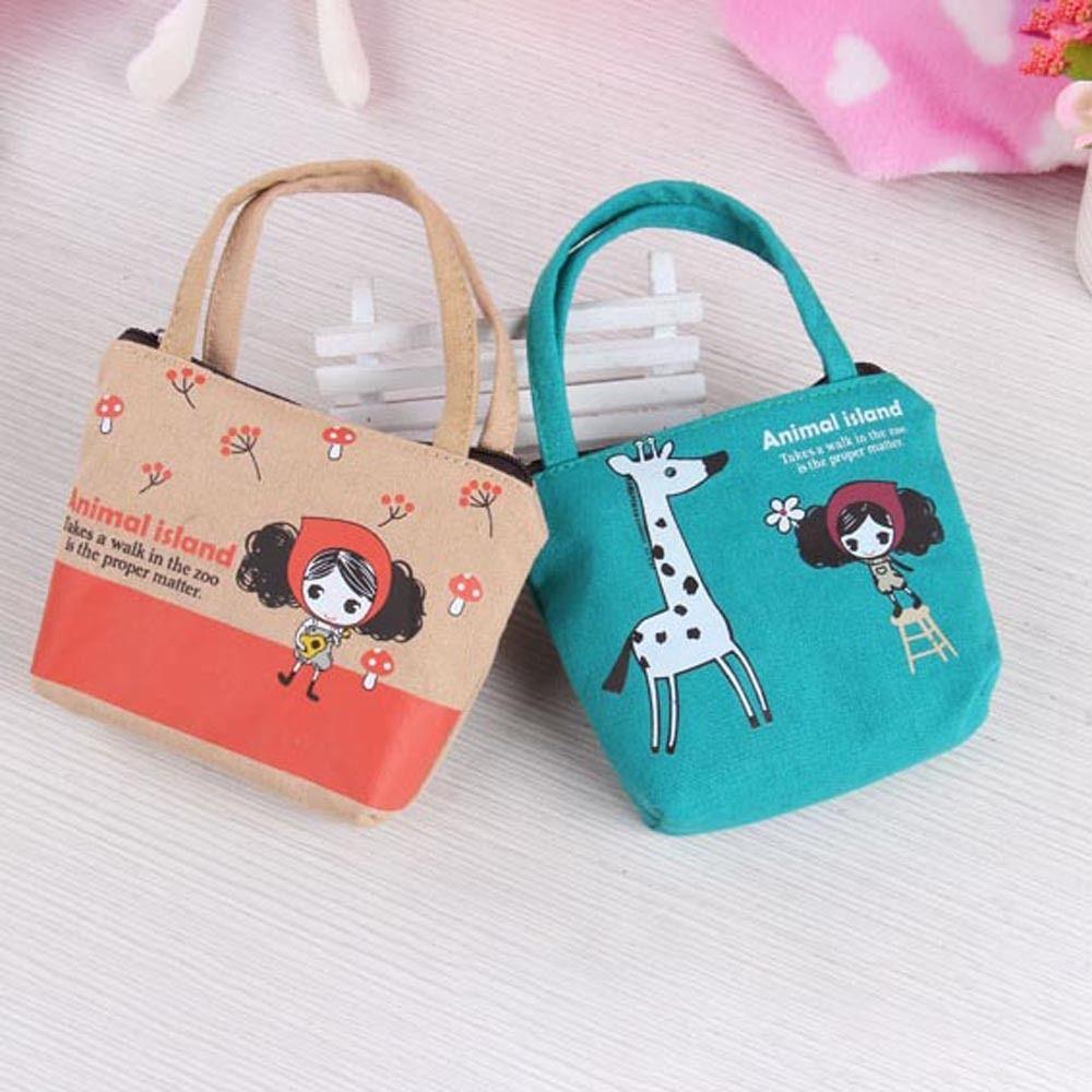 Bag Data Line Storage Bag Cartoon Coin Purse Bear Lipstick Cosmetic Bag Mini Canvas Handbag