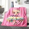 Cute Ballerina In Pastel Dress With Coffee Cup Gift Personalized Blanket Personalized Text Warmthful Decor For Sofa Couch Office Bed Picnics Ideal For