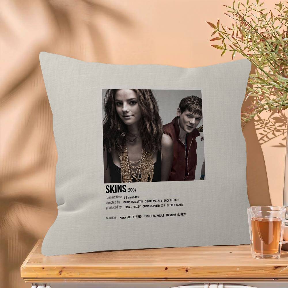 Teen TV Series Skins Generation Pillow Covers Cartoon Sofa Decorative Home Double-sided Printing Short Plush Cute Cushion Cover