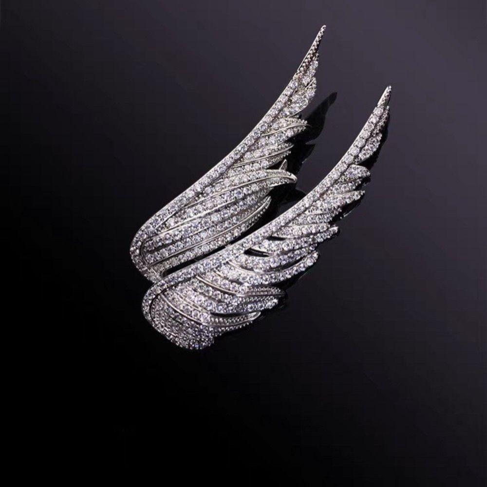 

Accessories Zinc Zinc Alloy Women Brooch Korean Style Collar Pin Angel Wings Brooch Rhinestone Brooches
