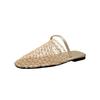 Stylish hollow mesh bag head drag with beach flat bottom half slippers women's sandals