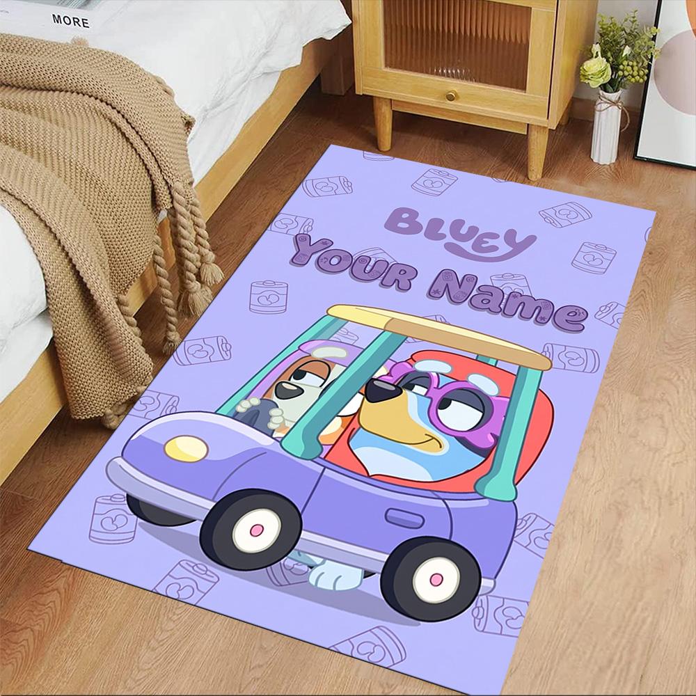 Bluey Personalized Name Floor Rug Office Rug Design for Balcony Study room Entryway Bedrooms Antislip Carpet Decorate Offices