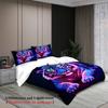 3pcs Tiger Bedding Sets 3D Printed Neon Tiger Breathable Anti-Slip Easy Care Duvet Cover Sets With Pillowcases No Filling