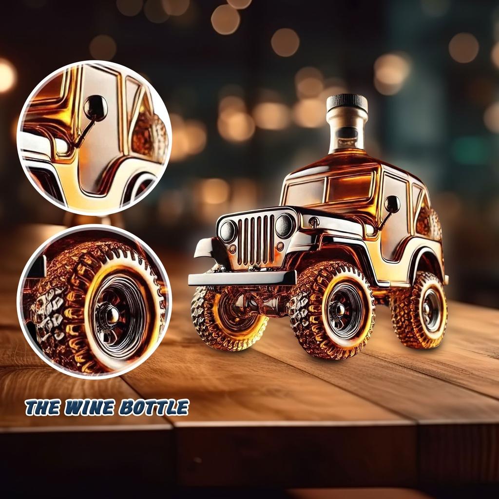 New Model Car Whiskey Decanter, Car Glass Wine Bottle For Dady, Husband, Funny Car Whiskeys Decanter Home Bar Decoration Pickup (Classic Car)350ml