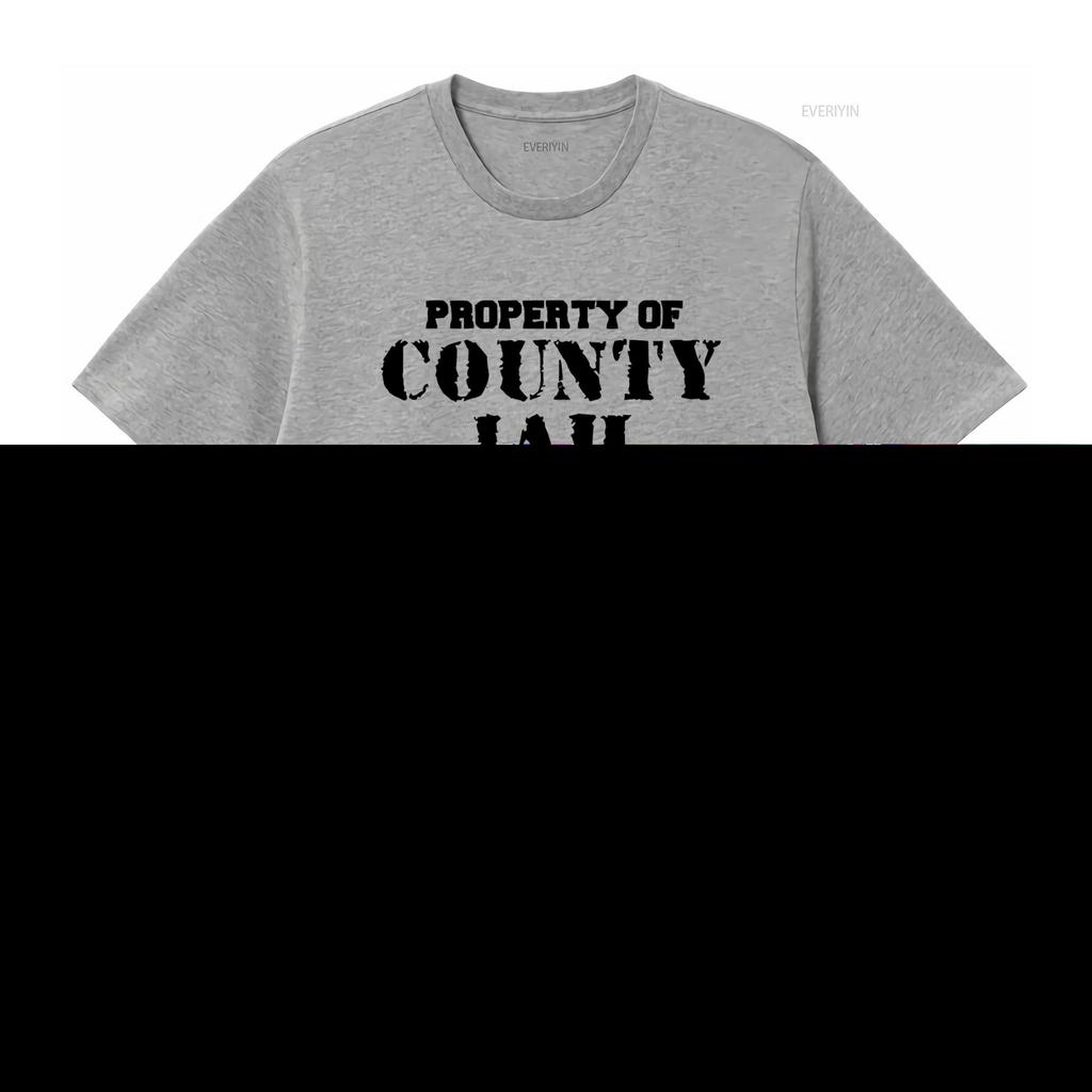 Property of County Jail Prison Orange T Shirt Front Back 70 vintage Washed designer clothes Top For Everyday Wear graphic