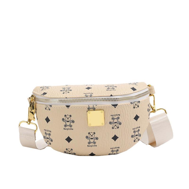 Bear Print Cute Casual Single Shoulder Crossbody Chest Bag Kids Fashion Gift