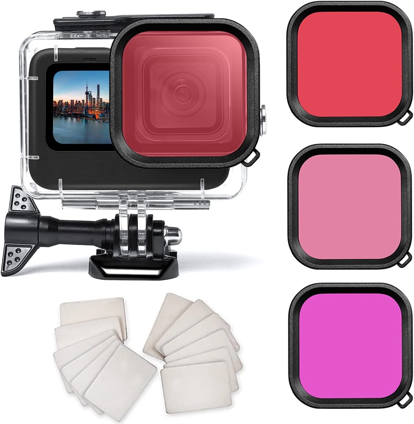 

OKFUN Diving Kit for GoPro Hero Black 60m Underwater Diving Housing with 3 Filters 13/12/11/10/9