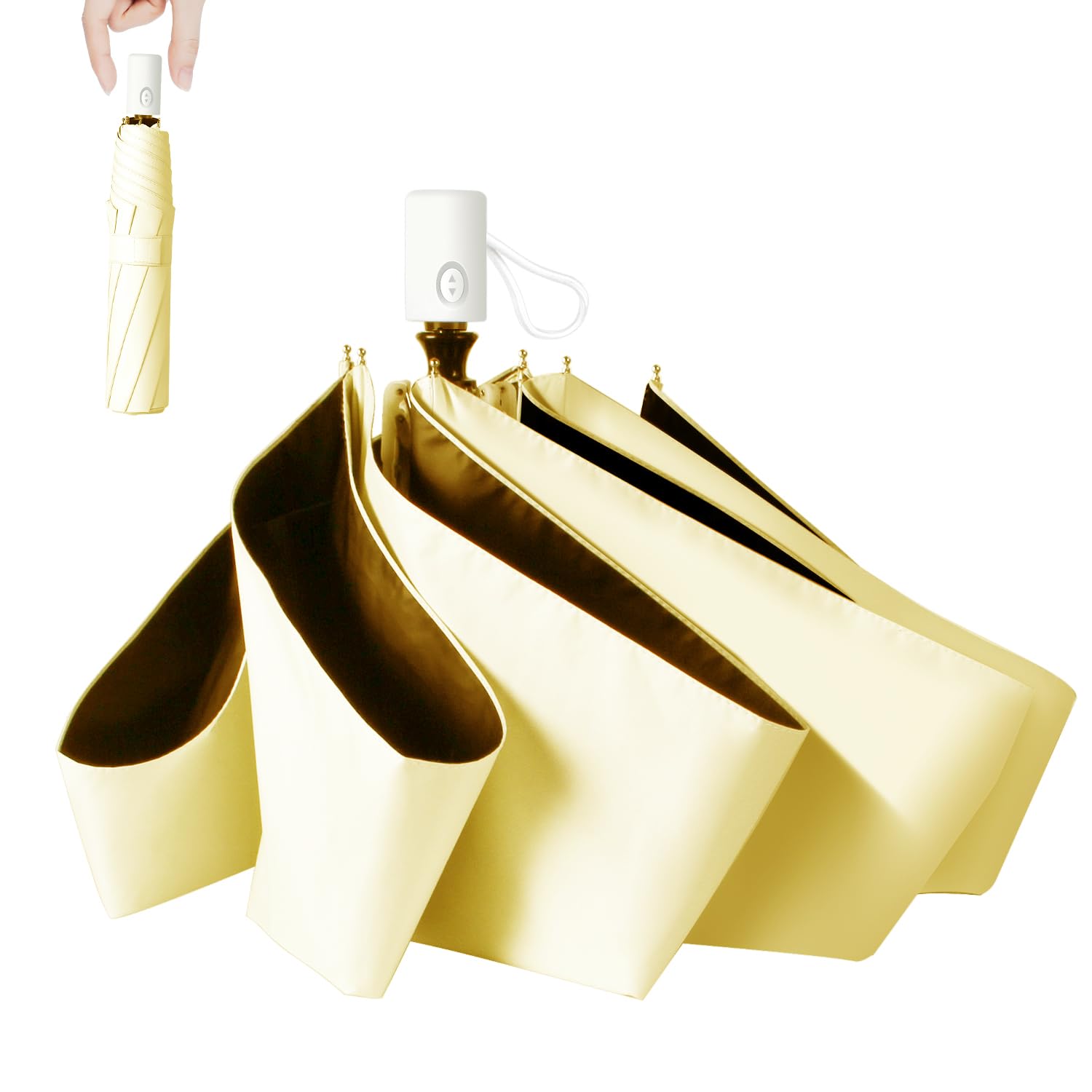 

и портативный складной зонт от солнца с УФ-защитой, идеально подходящий как для солнечной, так и для дождливой погоды. Особенности включают защиту от солнечного теплового удара, автоматическое открытие и и хранение. Подходит для