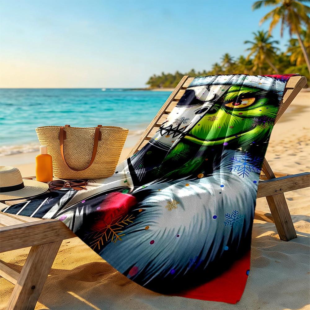 Christmas Nightmare Beach Towel Super Soft & Absorbent Comfortable Lightweight Perfect for Traveling Yoga Camping and Swimming