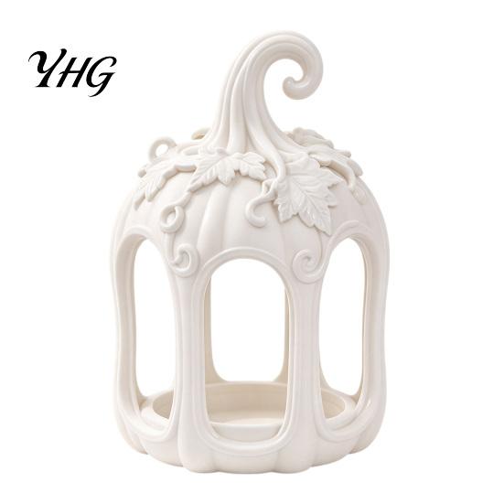 Christmas Home Decor Hollow Wind Lamp Candlestick Holder, 3D Printed PETG with Exquisite Elegant Carved Relief Pattern Lantern, Creative Romantic