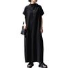 Antiqua Sweat-Resistant Bottle Neck Dress Womens Short Sleeve Long Cotton 100 Sweat Stain Prevention Solid French A-Line NA-00557